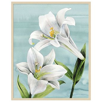 Peaceful Lilies I by Grace Popp Wood Framed Wall Art Print