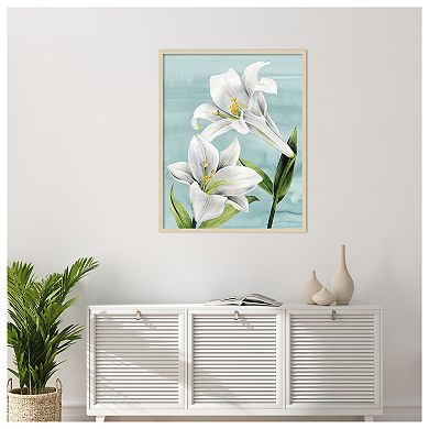 Peaceful Lilies I by Grace Popp Wood Framed Wall Art Print