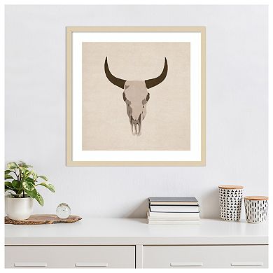Skull by Emel Tunaboylu Wood Framed Wall Art Print