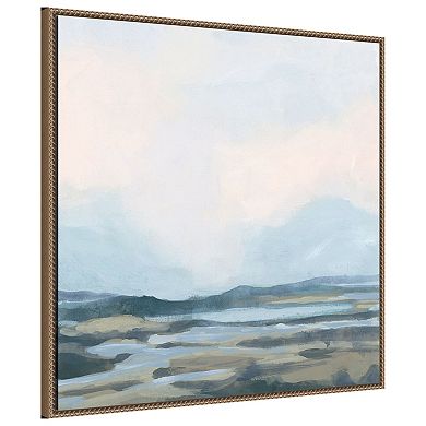 Blue Shoals I by June Erica Vess Framed Canvas Wall Art Print