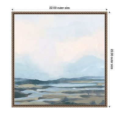 Blue Shoals I by June Erica Vess Framed Canvas Wall Art Print