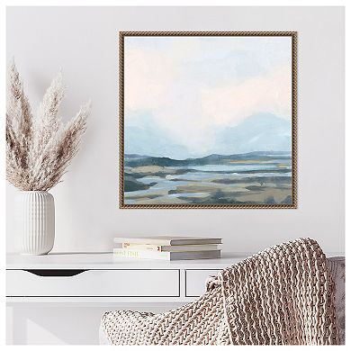 Blue Shoals I by June Erica Vess Framed Canvas Wall Art Print