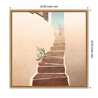 Morocco Stairs by Emel Tunaboylu Framed Canvas Wall Art Print
