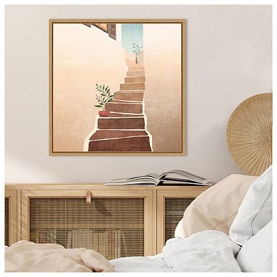 Morocco Stairs by Emel Tunaboylu Framed Canvas Wall Art Print