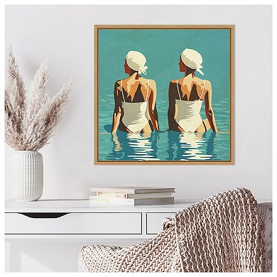 Two Friends At The Beach by Layla Oz Framed Canvas Wall Art Print