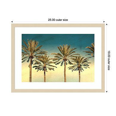 Distressed Palm Trees by Daniel Stein Wood Framed Wall Art Print