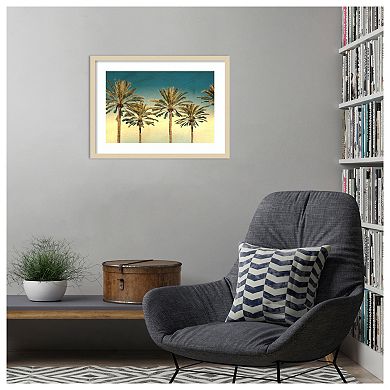 Distressed Palm Trees by Daniel Stein Wood Framed Wall Art Print