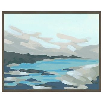 Cloudy Inlet II by June Erica Vess Wood Framed Wall Art Print