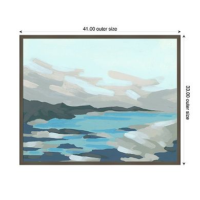 Cloudy Inlet II by June Erica Vess Wood Framed Wall Art Print