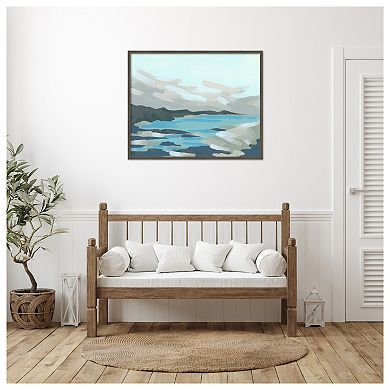 Cloudy Inlet II by June Erica Vess Wood Framed Wall Art Print