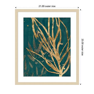 Burnished Jungle Leaves II by June Erica Vess Wood Framed Wall Art Print