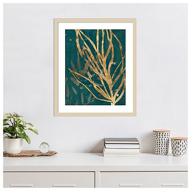 Burnished Jungle Leaves II by June Erica Vess Wood Framed Wall Art Print