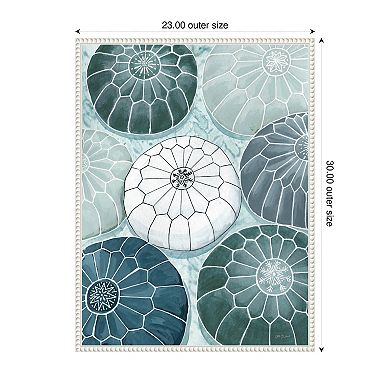 Moroccan Street Poufs by Yvette St. Framed Canvas Wall Art Print