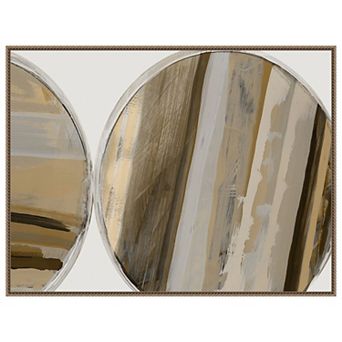 Rhythmic Circles III Neutral Version by Cartissi Framed Canvas Wall Art Print