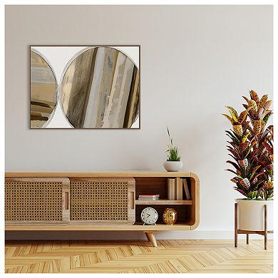 Rhythmic Circles III Neutral Version by Cartissi Framed Canvas Wall Art Print