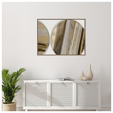 Rhythmic Circles III Neutral Version by Cartissi Framed Canvas Wall Art Print