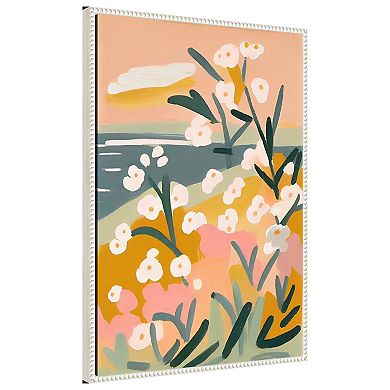 Flowers By The Sea by Treechild Framed Canvas Wall Art Print