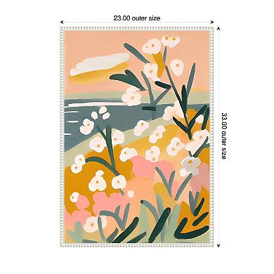 Flowers By The Sea by Treechild Framed Canvas Wall Art Print
