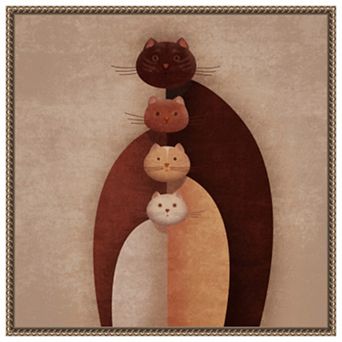 Cat Gang by Emel Tunaboylu Framed Canvas Wall Art Print