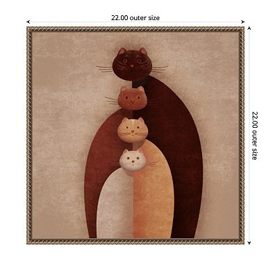 Cat Gang by Emel Tunaboylu Framed Canvas Wall Art Print