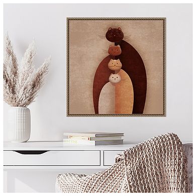 Cat Gang by Emel Tunaboylu Framed Canvas Wall Art Print