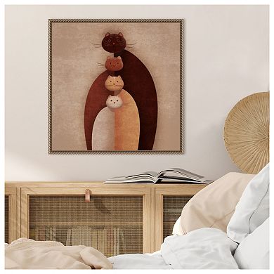 Cat Gang by Emel Tunaboylu Framed Canvas Wall Art Print
