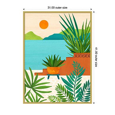Bali Coast Sunset by Kristian Gallagher Wood Framed Wall Art Print