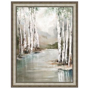 Veil of Silver Trunks by Luna Mavis Wood Framed Wall Art Print