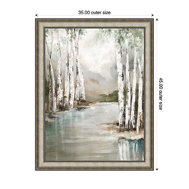 Veil of Silver Trunks by Luna Mavis Wood Framed Wall Art Print