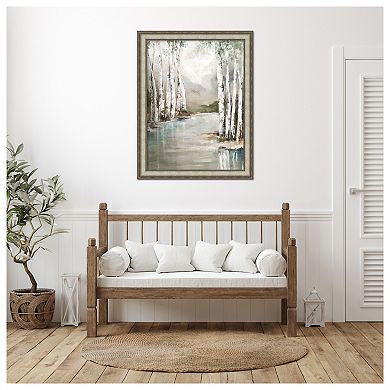 Veil of Silver Trunks by Luna Mavis Wood Framed Wall Art Print