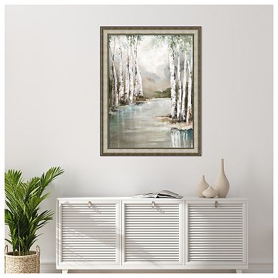 Veil of Silver Trunks by Luna Mavis Wood Framed Wall Art Print