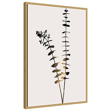 Beige Eucalyptus by Eins Kubistika Framed Canvas Wall Art Print