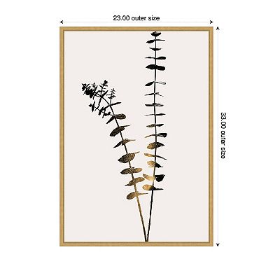 Beige Eucalyptus by Eins Kubistika Framed Canvas Wall Art Print