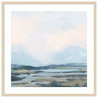 Blue Shoals I by June Erica Vess Wood Framed Wall Art Print