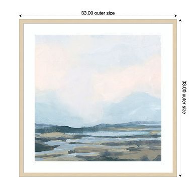 Blue Shoals I by June Erica Vess Wood Framed Wall Art Print