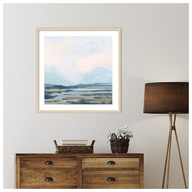 Blue Shoals I by June Erica Vess Wood Framed Wall Art Print
