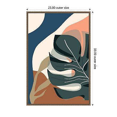 Boho Leaves III by Arctic Frame Framed Canvas Wall Art Print