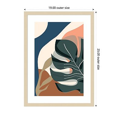 Boho Leaves III by Arctic Frame Wood Framed Wall Art Print