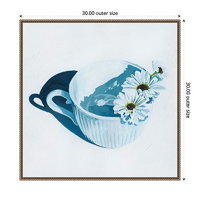 Teacup Daisies II by Grace Popp Framed Canvas Wall Art Print