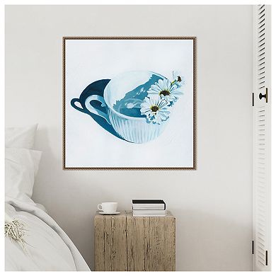 Teacup Daisies II by Grace Popp Framed Canvas Wall Art Print