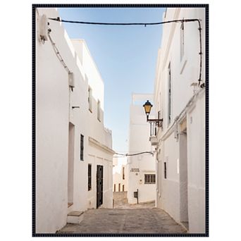 The White town of Vejer de La Frontera by Raisa Zwart Framed Canvas Wall Art Print