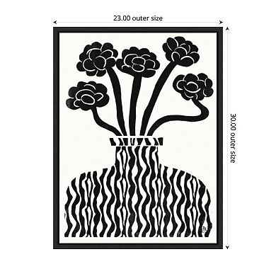 Vase and Flowers 03 by Roseanne Kenny Framed Canvas Wall Art Print