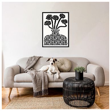 Vase and Flowers 03 by Roseanne Kenny Framed Canvas Wall Art Print