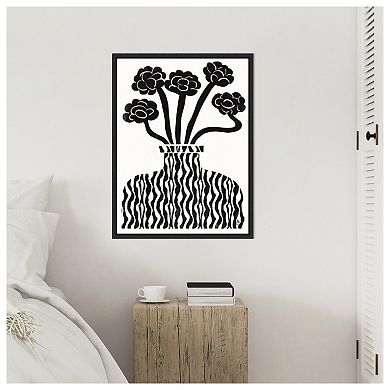 Vase and Flowers 03 by Roseanne Kenny Framed Canvas Wall Art Print