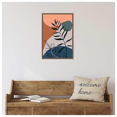 Boho Leaves I by Arctic Frame Framed Canvas Wall Art Print