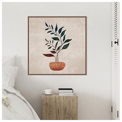 Double Branches in a Vase by Emel Tunaboylu Framed Canvas Wall Art Print