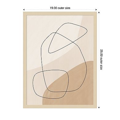 Graphic Shapes and Lines by Elena Ristova Wood Framed Wall Art Print