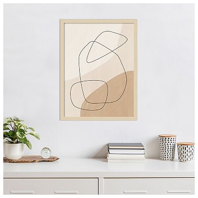 Graphic Shapes and Lines by Elena Ristova Wood Framed Wall Art Print