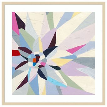 Geometric Dahlia I by June Erica Vess Wood Framed Wall Art Print