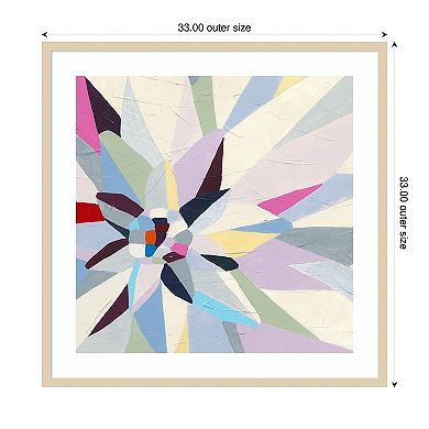 Geometric Dahlia I by June Erica Vess Wood Framed Wall Art Print